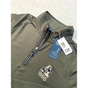 Cutter & Buck Adapt Eco Knit Quarter Shirt Mens Medium Olive Army Black Knights